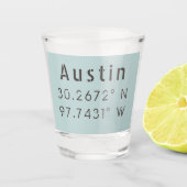 Verre A Shot Longitude de la latitude Austin (Devant)