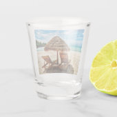 Verre A Shot Lounge on beach throw pillow (Dos)