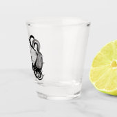 Verre A Shot Loup blanc avec art tribal coréen (Droite)