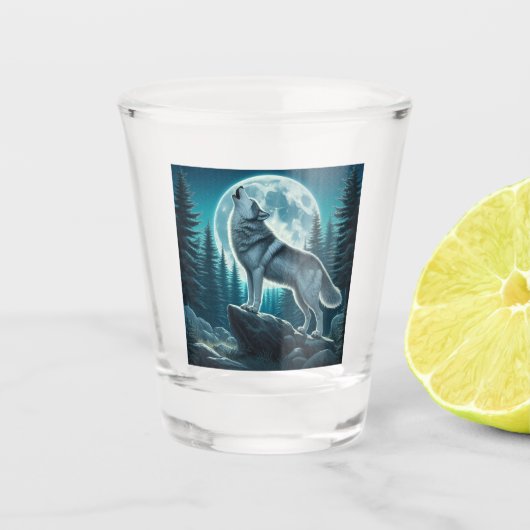 Verre A Shot Loup hurlant (Devant)
