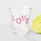 Verre A Shot Love Pink Silver Parties scintillant (Devant)