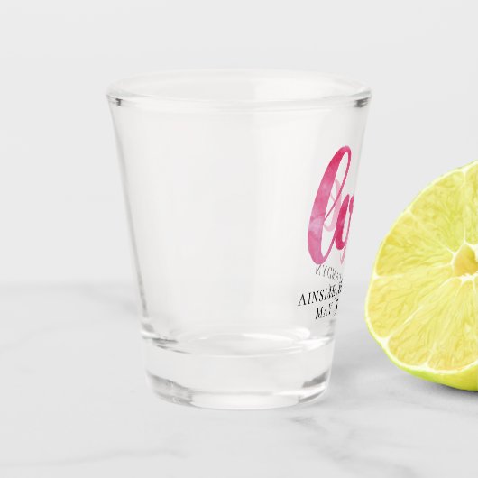 Verre A Shot Love Script Wedding Favor (Gauche)