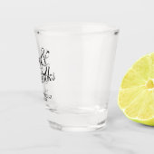 Verre A Shot 'Love & Thanks' Elégant Script Wedding Favor (Droite)