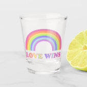 Verre A Shot Love Wins - LGBTQ / Gay pride Rainbow (Devant)