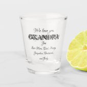 Verre A Shot Love You Grandpa Script Custom Family Names mignon (Devant)