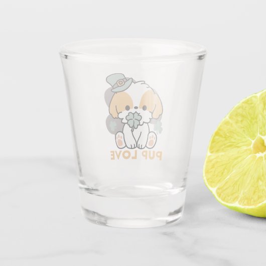 Verre A Shot Lucky Pup with Clover - St. Patrick's Day Cadeau (Dos)