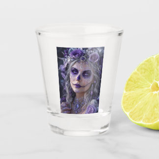 Verre A Shot Lune d'Améthyste Calavera – Jour Pourpre de la Fêt