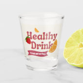 Verre A Shot Lunettes de boisson rose et jaune saines (Devant)