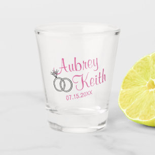 Verre A Shot Lunettes de mariage avec nom de mariée et de chamb