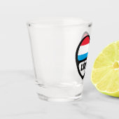 Verre A Shot Luxembourg Code Pays Drapeau Coeur LUX (Gauche)