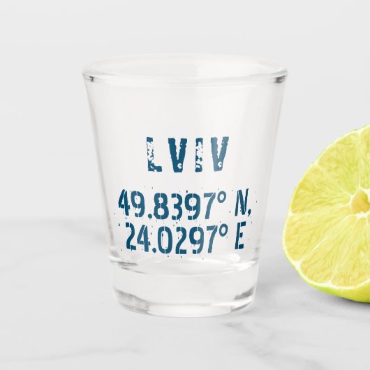 Verre A Shot Lviv Ukraine Latitude & Longitude désistée (Devant)
