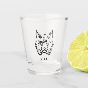 Verre A Shot Lynx tribale noire et blanche