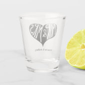 Verre A Shot M. et Mme Black Heart Shape Mariage (Dos)