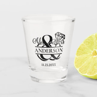 Verre A Shot M. et Mme Diamond Ring Wedding Favor