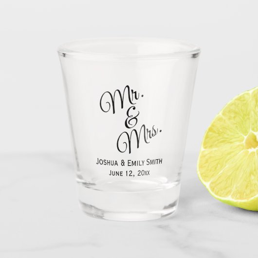 Verre A Shot M. et Mme Fête de mariage personnalisée Faveur (Devant)