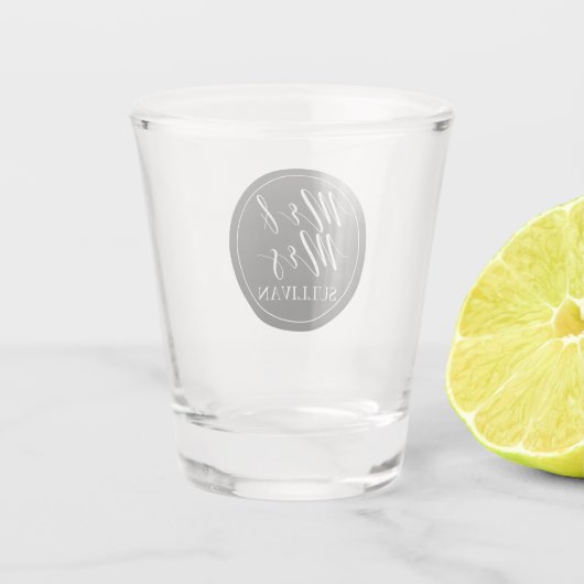 Verre A Shot M. et Mme Mariage élégant monogrammed (Dos)