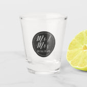 Verre A Shot M. et Mme Mariage élégant monogrammed (Devant)
