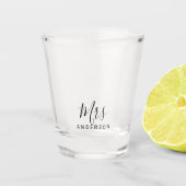 Verre A Shot M. et Mme. | Script moderne personnalisé (Devant)