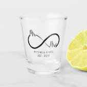 Verre A Shot M. & Mme Symbole de l'Infini Mariage (Devant)