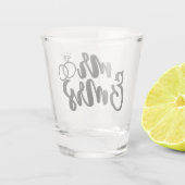 Verre A Shot M. & Mme typographie avec mariage de coeur (Dos)