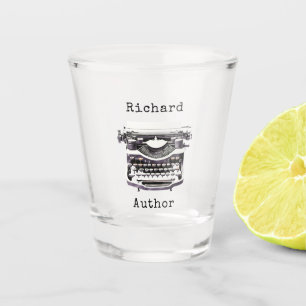 Verre A Shot Machine à écrire Vintage personnalisée pour Auteur