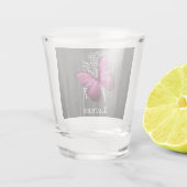 Verre A Shot Magenta Rustic Butterfly Vitre personnalisé (Dos)