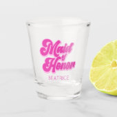 Verre A Shot Maid of Honor Bubblegum rose Retro Nom personnalis (Devant)