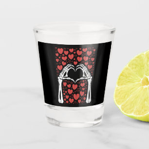 Verre A Shot Main de squelette cœur Saint-Valentin Amour drôle