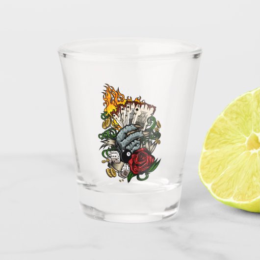 Verre A Shot Main Des Cartes (Devant)