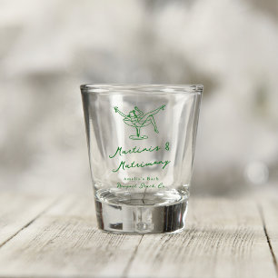 Verre A Shot Main Whimsical Tirée Vert Martinis & Mariage