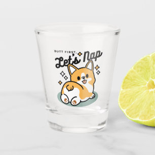 Verre A Shot Mais d'abord, Nappons - mignon Caricature à bouton