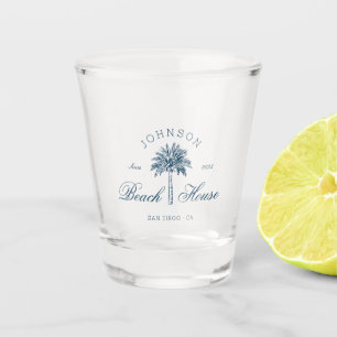 Verre A Shot Maison de plage vintage moderne côtière Palmier Bl