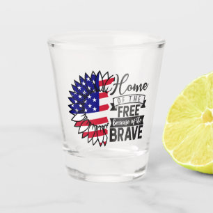 Verre A Shot Maison du design de tribut patriotique libre