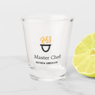 Verre A Shot Maître chef ajouter nom poêle noir feu fumée co