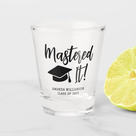 Verre A Shot Maîtrise personnalisée Diplôme La maîtrise (Devant)