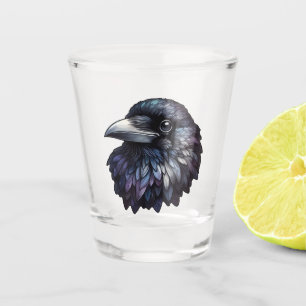 Verre A Shot Majestic Raven Portrait - corbeau, oiseau, faune