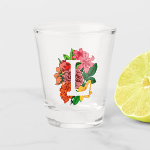 Verre A Shot Majuscule L monogramme floral