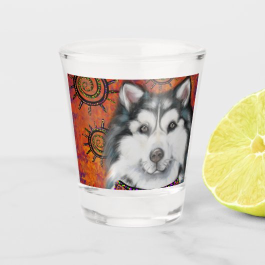 VERRE A SHOT MALAMUTE D'ALASKA (Devant)