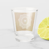 Verre A Shot Mandala blanc sur fond doré (Dos)