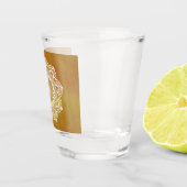 Verre A Shot Mandala blanc sur fond doré (Droite)