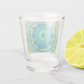 Verre A Shot Mandala Fleur Or Bleu (Dos)