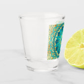 Verre A Shot Mandala Fleur Or Bleu (Gauche)