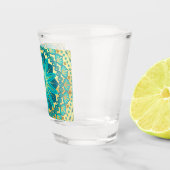 Verre A Shot Mandala Fleur Or Bleu (Droite)