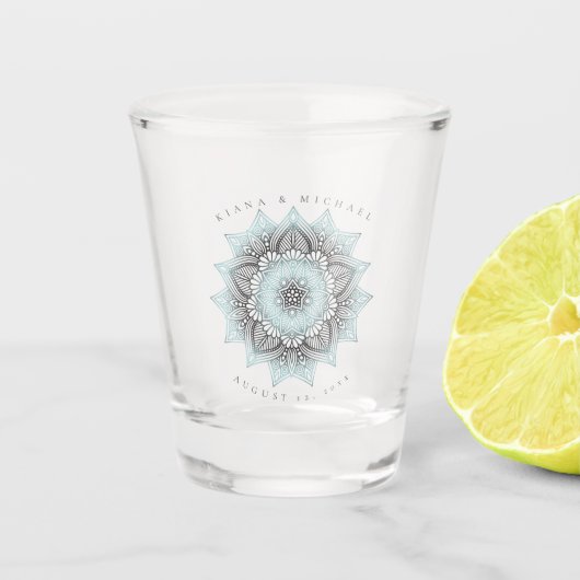 Verre A Shot Mandala Lace Mariage lt. Blue ID968 (Devant)