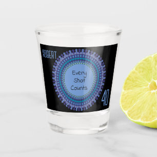 Verre A Shot Mandala Men's 40th Birthday Party Ajouter le nom T