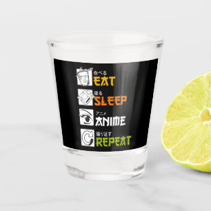 Verre A Shot Mangez Sleep Anime Répéter l'idée cadeau Cospla
