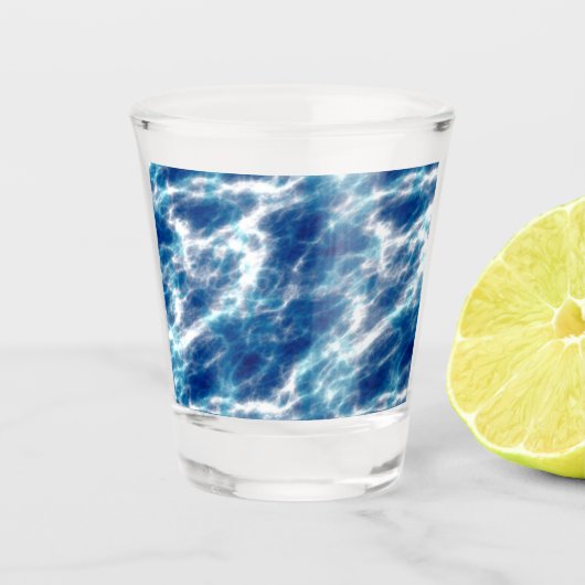 Verre A Shot Marbre d'eau bleue (Devant)