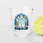 Verre A Shot Marcher dans une Wonderland d'hiver | Blue Rainbow (Devant)