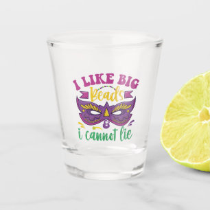 Verre A Shot Mardi Gras Drôle J'Aime Les Grandes Perles Et Je N