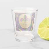 Verre A Shot Mardi Gras Fleur de lis (Dos)